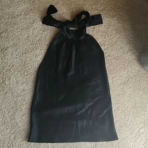 Black Satin Halter Top